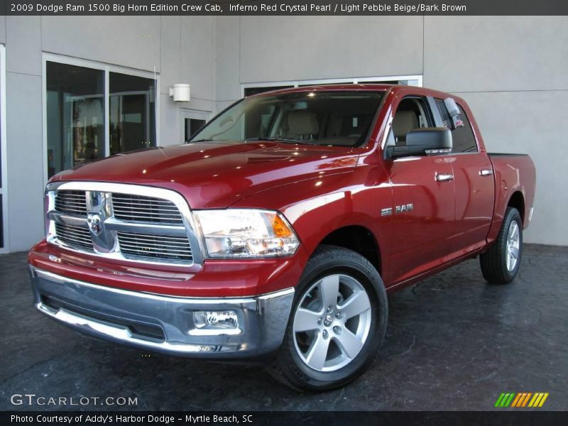 Inferno Red Crystal Pearl / Light Pebble Beige/Bark Brown 2009 Dodge Ram 1500 Big Horn Edition Crew Cab