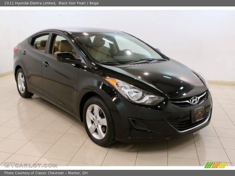 Black Noir Pearl / Beige 2011 Hyundai Elantra Limited