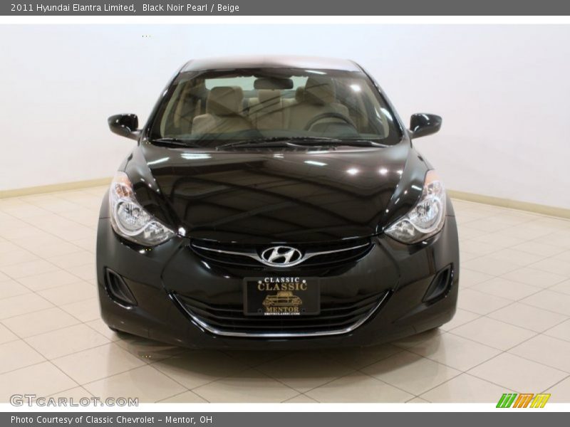 Black Noir Pearl / Beige 2011 Hyundai Elantra Limited