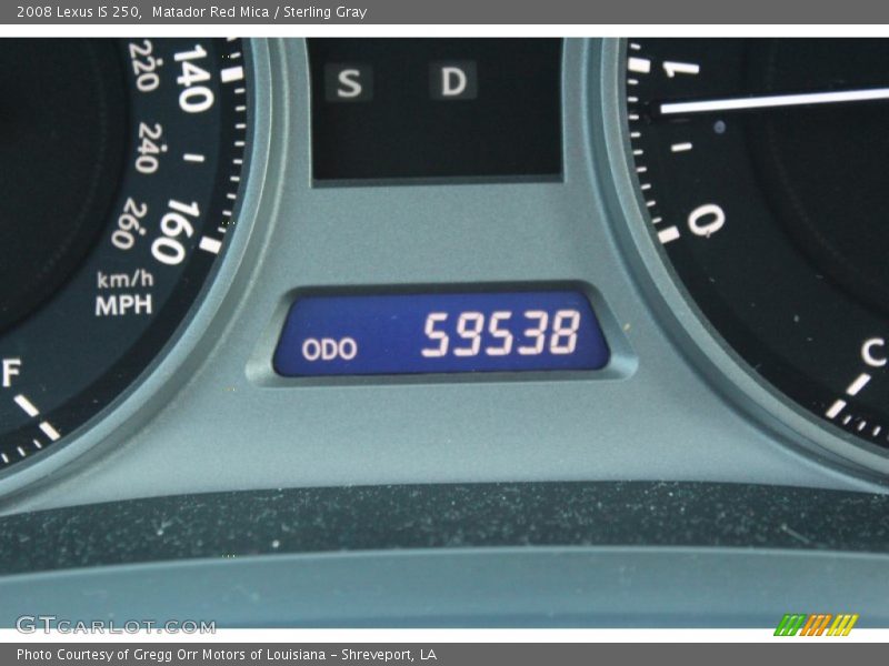 Matador Red Mica / Sterling Gray 2008 Lexus IS 250