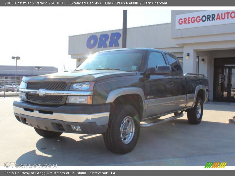 Dark Green Metallic / Dark Charcoal 2003 Chevrolet Silverado 2500HD LT Extended Cab 4x4