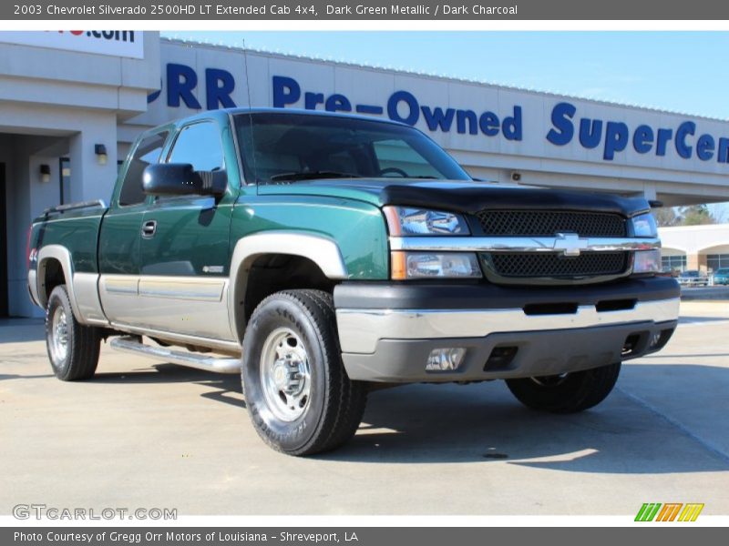 Dark Green Metallic / Dark Charcoal 2003 Chevrolet Silverado 2500HD LT Extended Cab 4x4