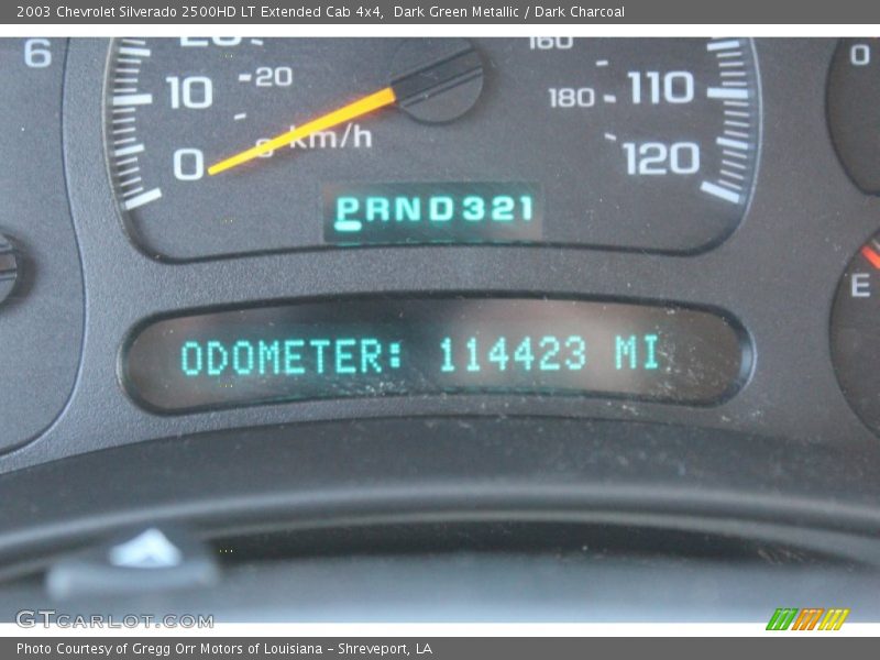 Dark Green Metallic / Dark Charcoal 2003 Chevrolet Silverado 2500HD LT Extended Cab 4x4