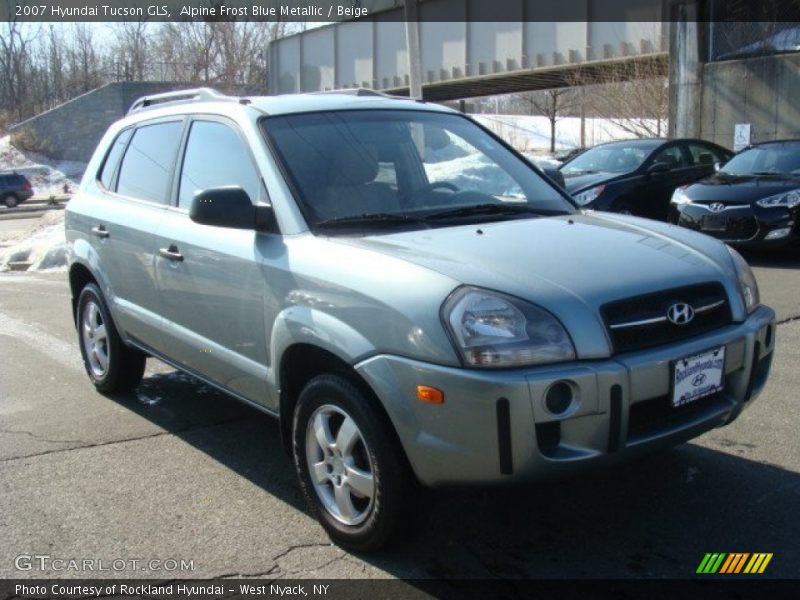 Alpine Frost Blue Metallic / Beige 2007 Hyundai Tucson GLS