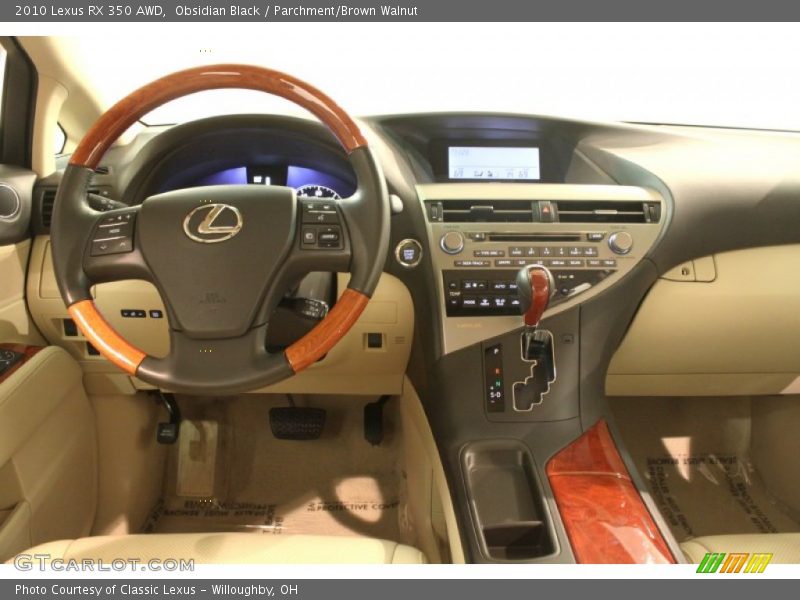 Obsidian Black / Parchment/Brown Walnut 2010 Lexus RX 350 AWD