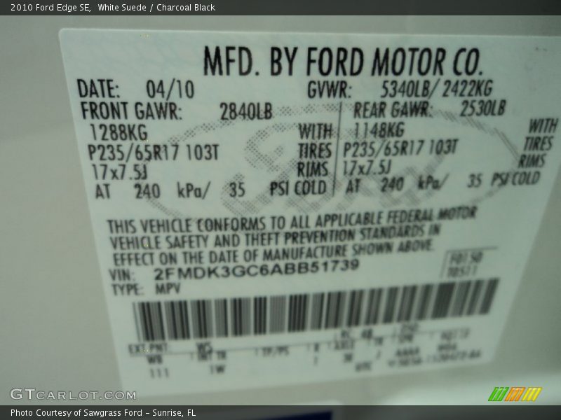 WS - 2010 Ford Edge SE
