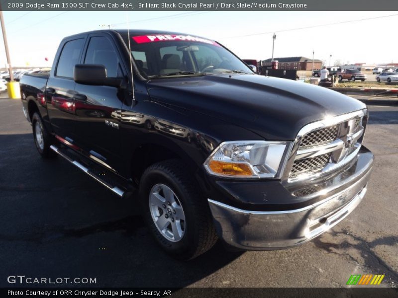 Brilliant Black Crystal Pearl / Dark Slate/Medium Graystone 2009 Dodge Ram 1500 SLT Crew Cab 4x4