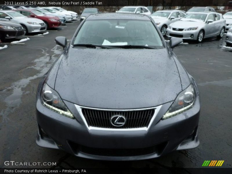 Nebula Gray Pearl / Saddle Tan 2013 Lexus IS 250 AWD