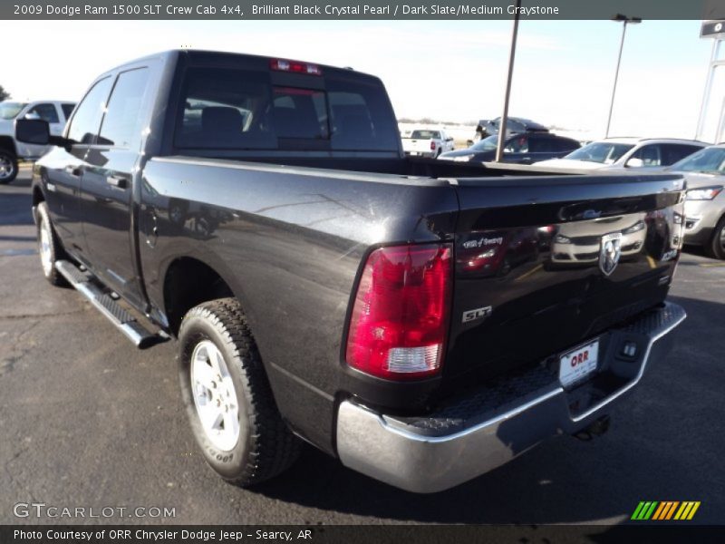 Brilliant Black Crystal Pearl / Dark Slate/Medium Graystone 2009 Dodge Ram 1500 SLT Crew Cab 4x4