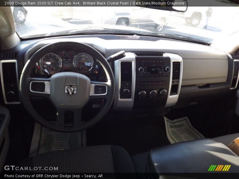 Brilliant Black Crystal Pearl / Dark Slate/Medium Graystone 2009 Dodge Ram 1500 SLT Crew Cab 4x4