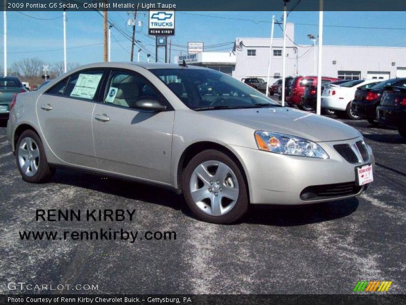 Gold Mist Metallic / Light Taupe 2009 Pontiac G6 Sedan