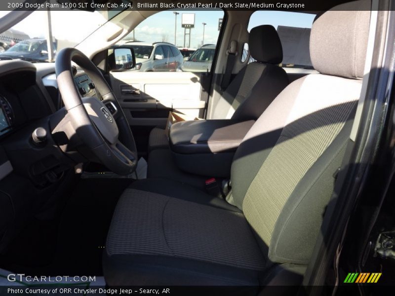 Brilliant Black Crystal Pearl / Dark Slate/Medium Graystone 2009 Dodge Ram 1500 SLT Crew Cab 4x4
