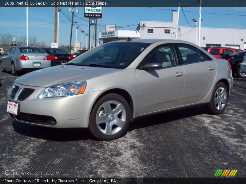 Gold Mist Metallic / Light Taupe 2009 Pontiac G6 Sedan