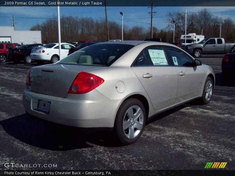 Gold Mist Metallic / Light Taupe 2009 Pontiac G6 Sedan