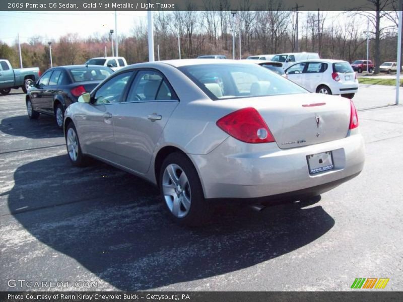 Gold Mist Metallic / Light Taupe 2009 Pontiac G6 Sedan