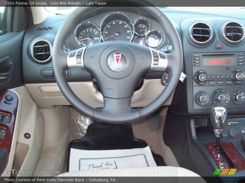 Gold Mist Metallic / Light Taupe 2009 Pontiac G6 Sedan