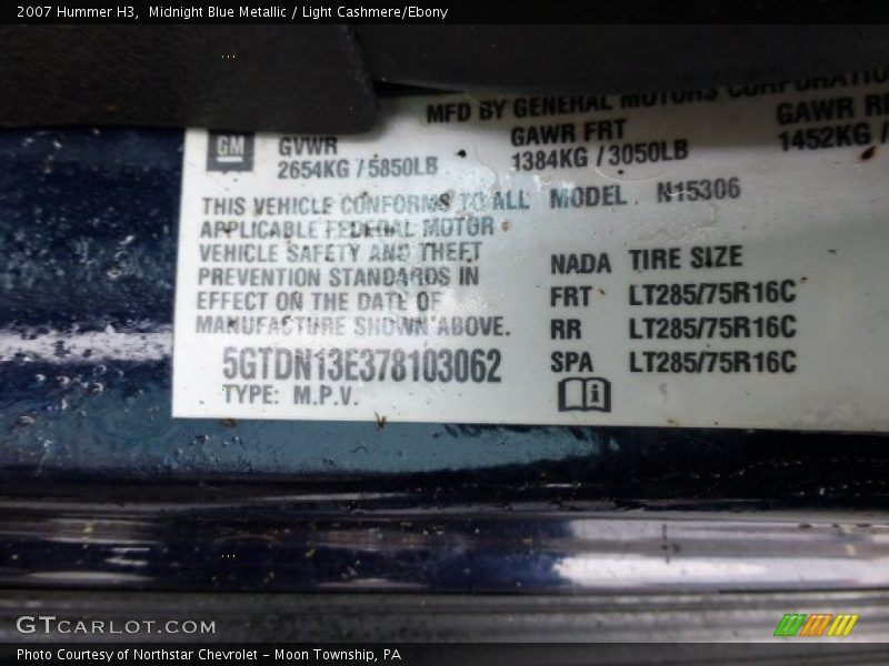 Midnight Blue Metallic / Light Cashmere/Ebony 2007 Hummer H3