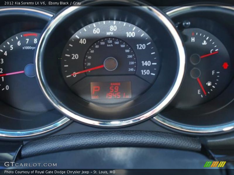 Ebony Black / Gray 2012 Kia Sorento LX V6