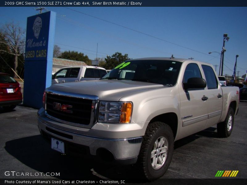 Silver Birch Metallic / Ebony 2009 GMC Sierra 1500 SLE Z71 Crew Cab 4x4