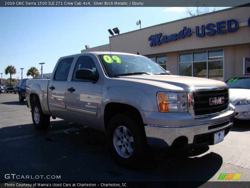 Silver Birch Metallic / Ebony 2009 GMC Sierra 1500 SLE Z71 Crew Cab 4x4