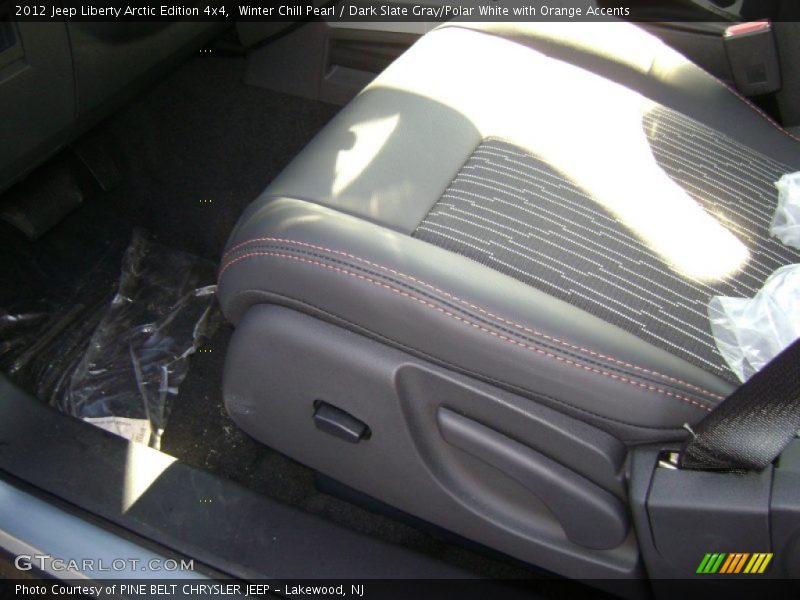 Winter Chill Pearl / Dark Slate Gray/Polar White with Orange Accents 2012 Jeep Liberty Arctic Edition 4x4