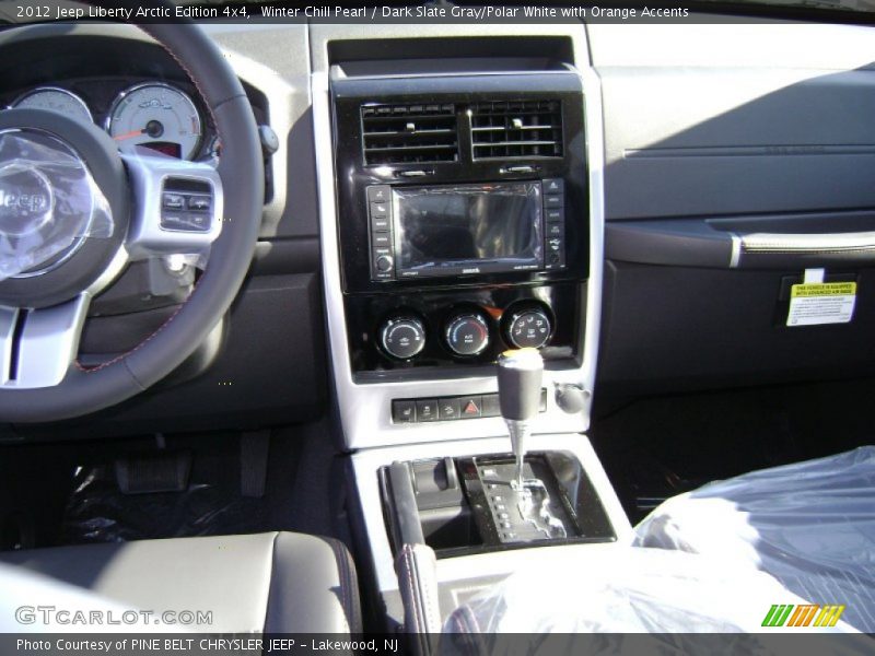 Winter Chill Pearl / Dark Slate Gray/Polar White with Orange Accents 2012 Jeep Liberty Arctic Edition 4x4