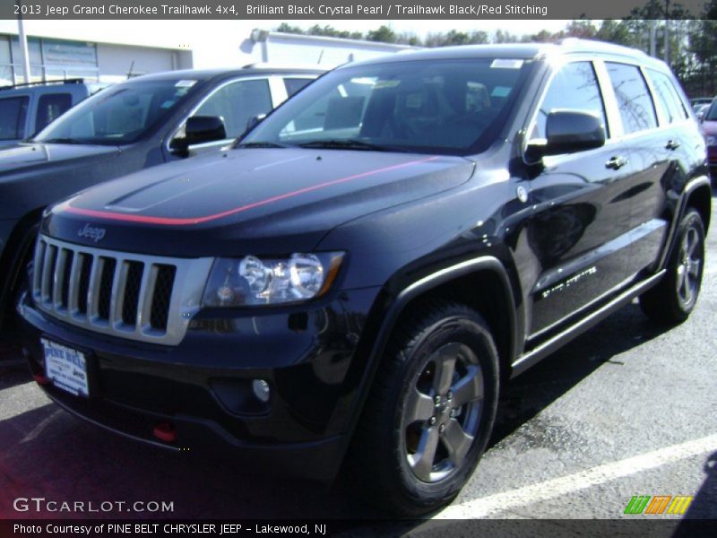 Brilliant Black Crystal Pearl / Trailhawk Black/Red Stitching 2013 Jeep Grand Cherokee Trailhawk 4x4