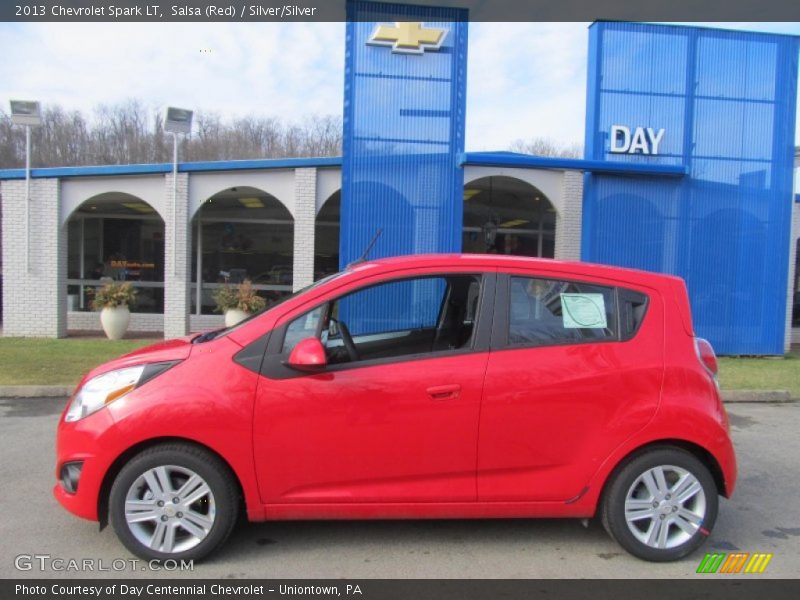 Salsa (Red) / Silver/Silver 2013 Chevrolet Spark LT