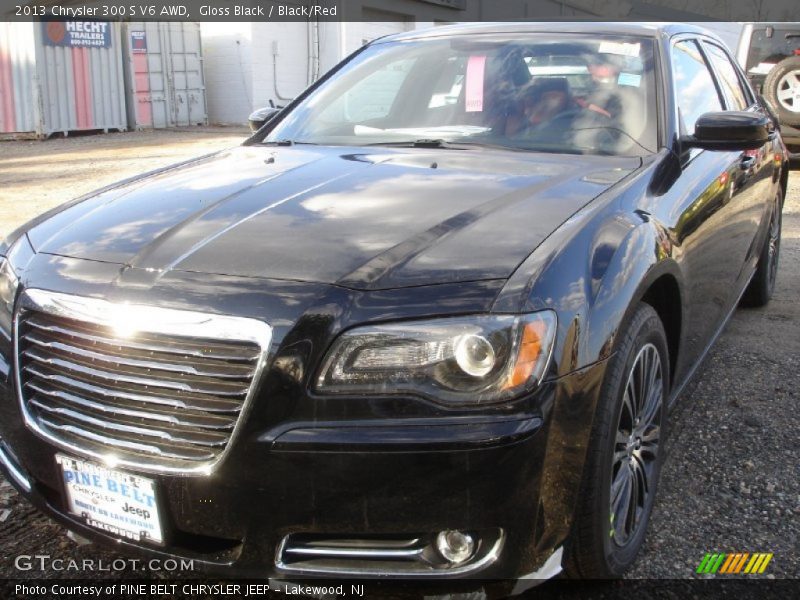 Gloss Black / Black/Red 2013 Chrysler 300 S V6 AWD