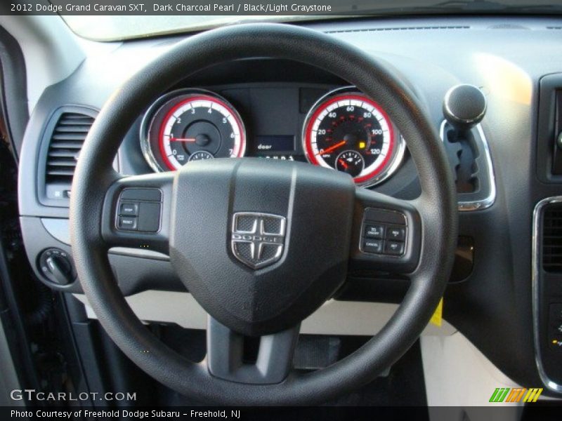 Dark Charcoal Pearl / Black/Light Graystone 2012 Dodge Grand Caravan SXT