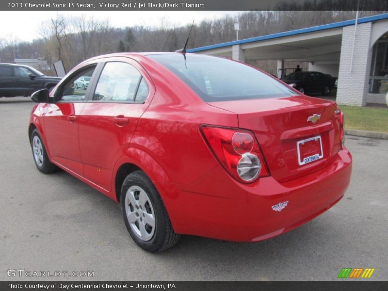 Victory Red / Jet Black/Dark Titanium 2013 Chevrolet Sonic LS Sedan