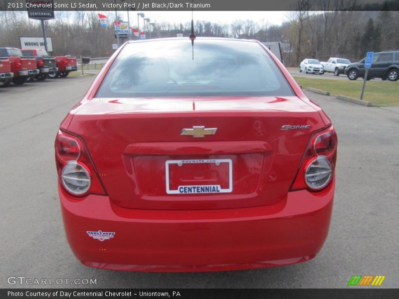 Victory Red / Jet Black/Dark Titanium 2013 Chevrolet Sonic LS Sedan