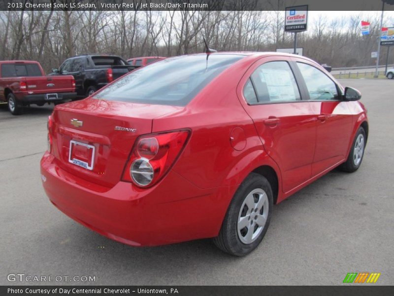 Victory Red / Jet Black/Dark Titanium 2013 Chevrolet Sonic LS Sedan