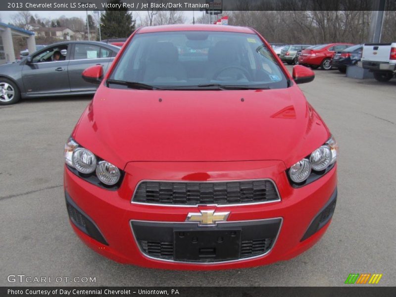 Victory Red / Jet Black/Dark Titanium 2013 Chevrolet Sonic LS Sedan