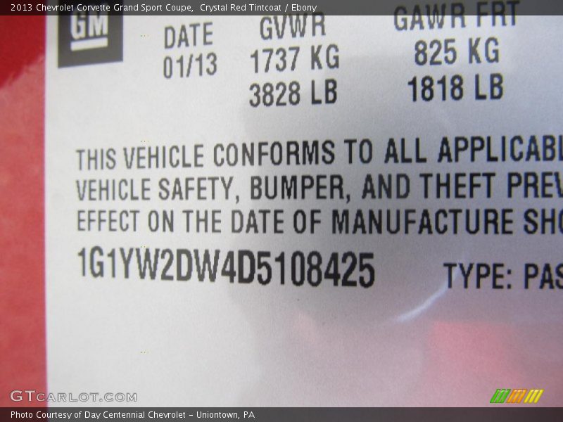 Crystal Red Tintcoat / Ebony 2013 Chevrolet Corvette Grand Sport Coupe