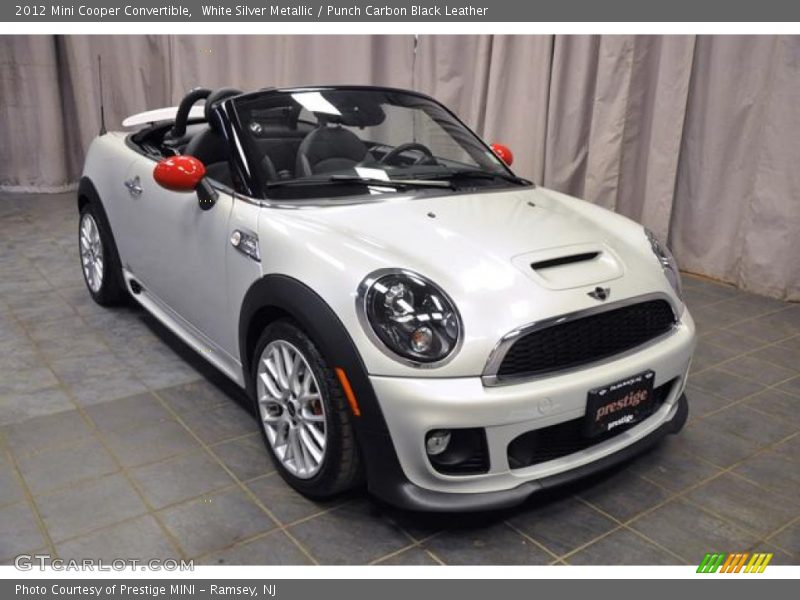 White Silver Metallic / Punch Carbon Black Leather 2012 Mini Cooper Convertible