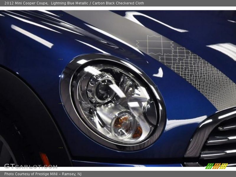 Lightning Blue Metallic / Carbon Black Checkered Cloth 2012 Mini Cooper Coupe