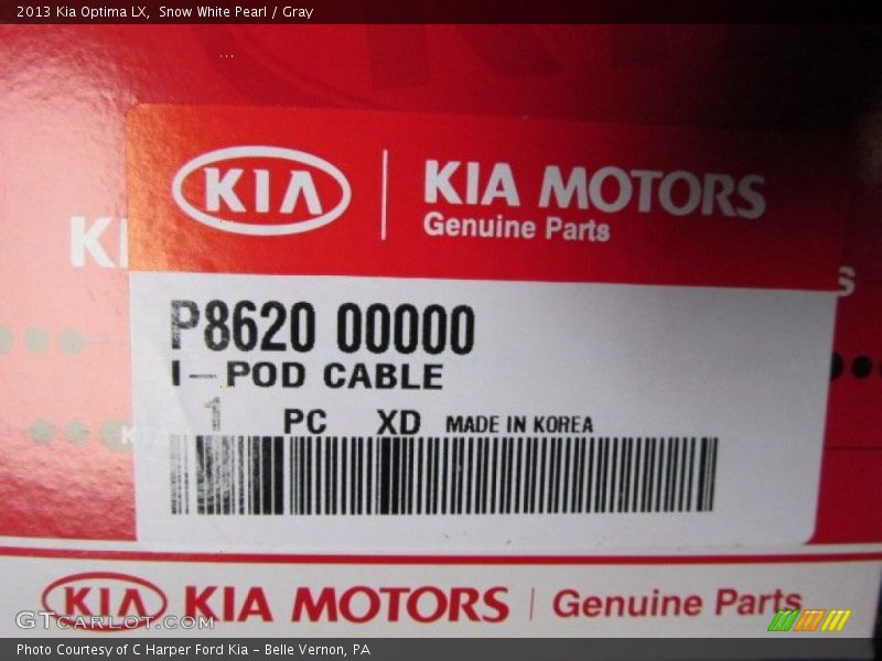 Snow White Pearl / Gray 2013 Kia Optima LX