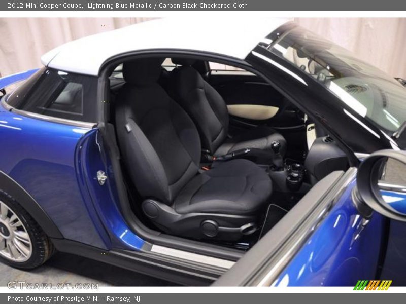 Lightning Blue Metallic / Carbon Black Checkered Cloth 2012 Mini Cooper Coupe