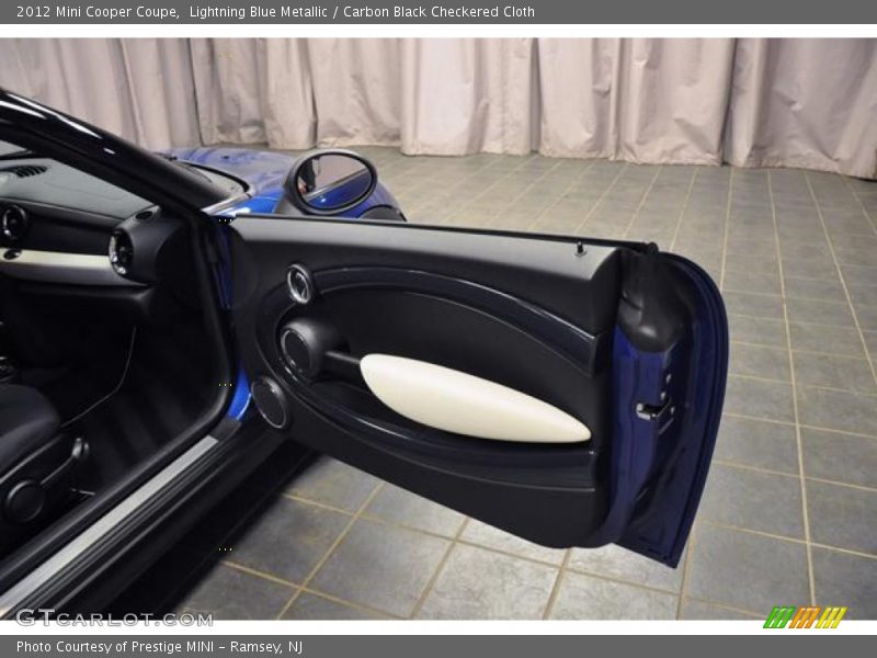 Lightning Blue Metallic / Carbon Black Checkered Cloth 2012 Mini Cooper Coupe