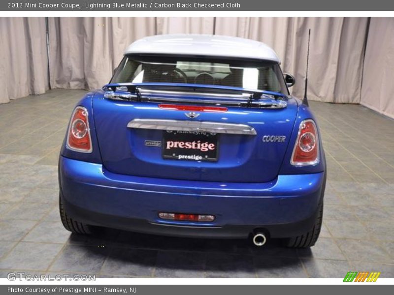 Lightning Blue Metallic / Carbon Black Checkered Cloth 2012 Mini Cooper Coupe
