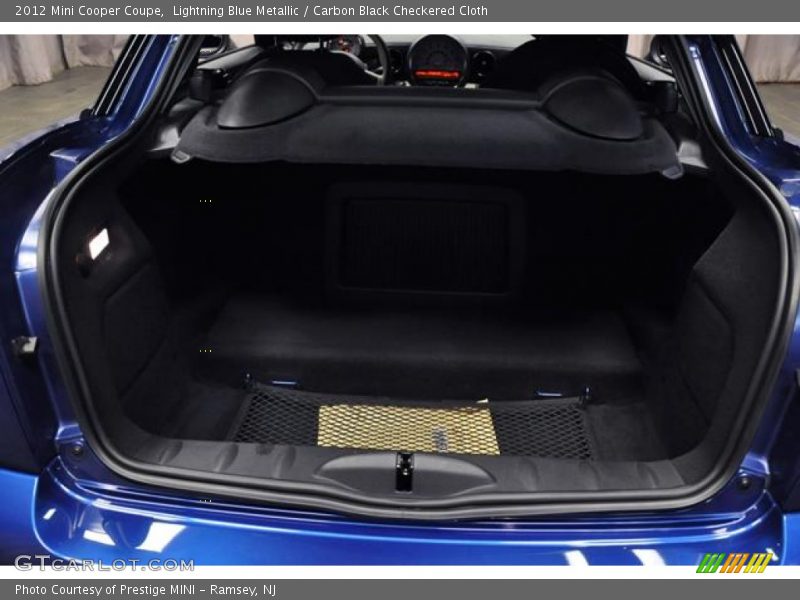 Lightning Blue Metallic / Carbon Black Checkered Cloth 2012 Mini Cooper Coupe