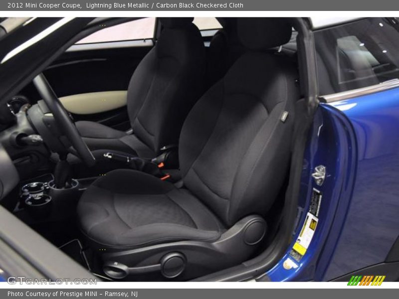 Lightning Blue Metallic / Carbon Black Checkered Cloth 2012 Mini Cooper Coupe