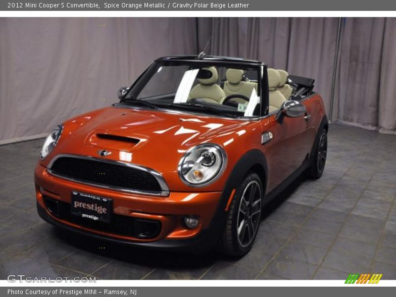 Spice Orange Metallic / Gravity Polar Beige Leather 2012 Mini Cooper S Convertible