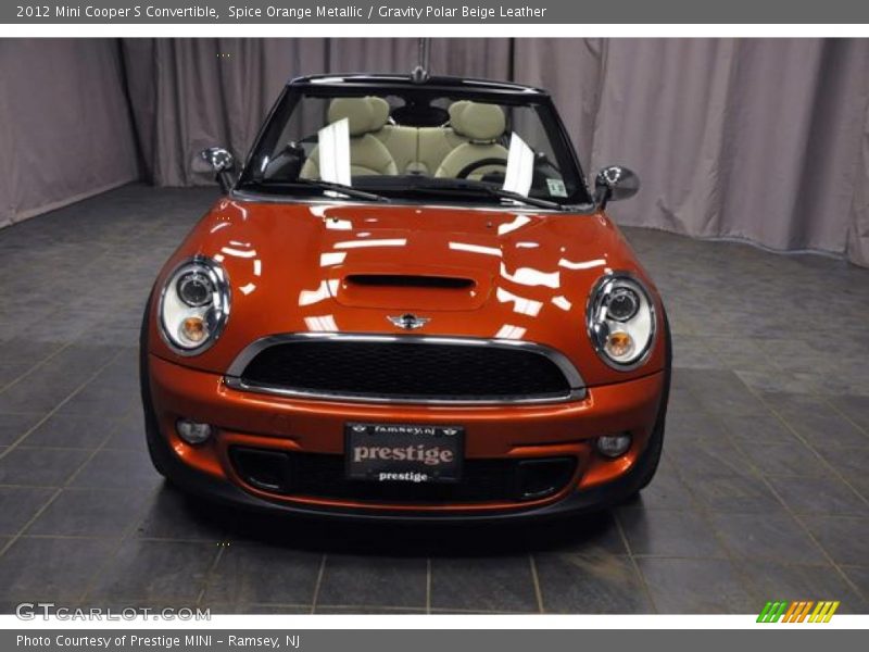 Spice Orange Metallic / Gravity Polar Beige Leather 2012 Mini Cooper S Convertible