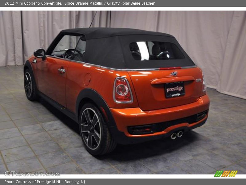 Spice Orange Metallic / Gravity Polar Beige Leather 2012 Mini Cooper S Convertible