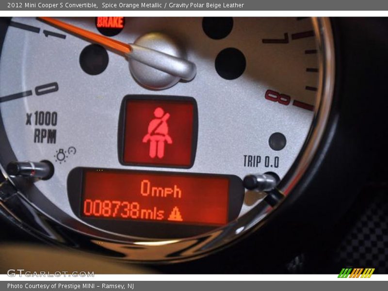 Spice Orange Metallic / Gravity Polar Beige Leather 2012 Mini Cooper S Convertible