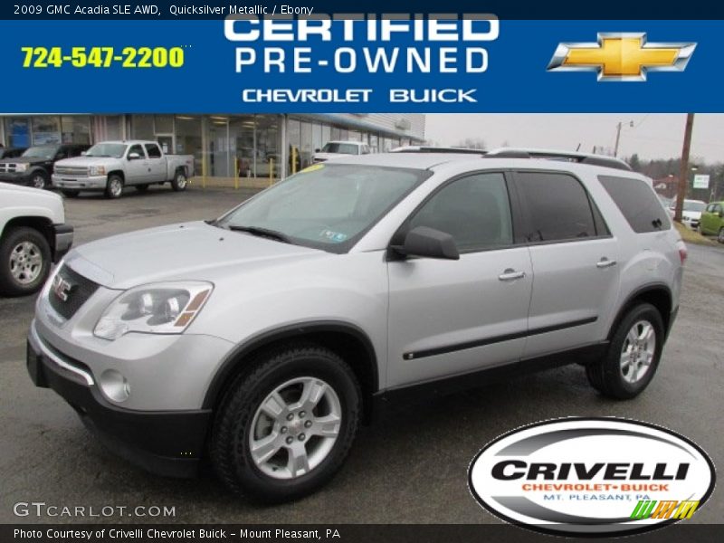 Quicksilver Metallic / Ebony 2009 GMC Acadia SLE AWD