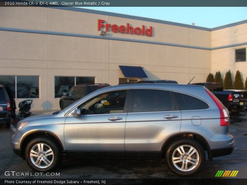 Glacier Blue Metallic / Gray 2010 Honda CR-V EX-L AWD