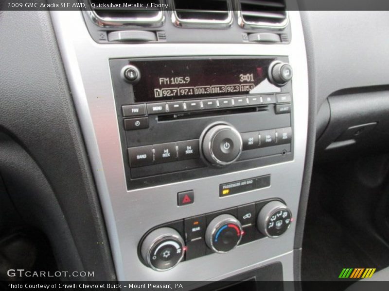 Controls of 2009 Acadia SLE AWD